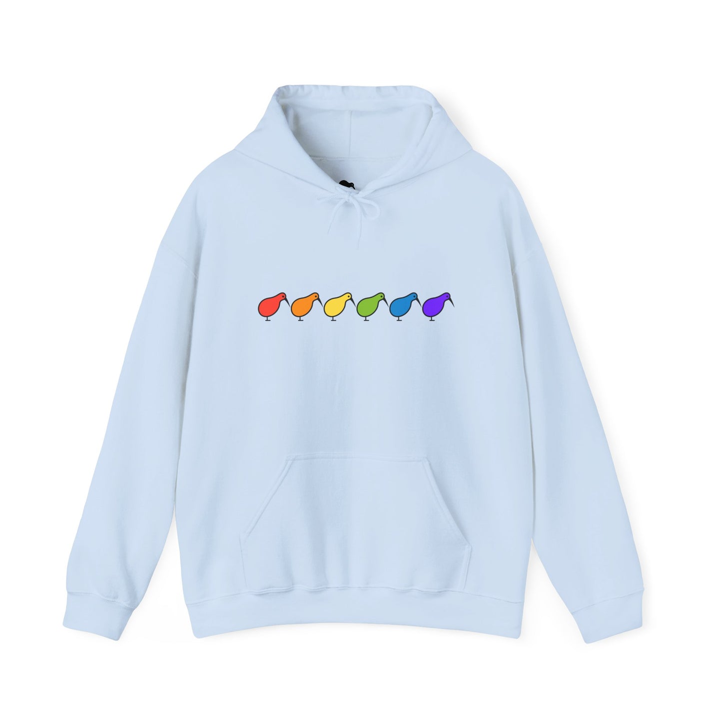 Kiwi Rainbow Hoodie — Minimal Pride Art Crewneck [worldwide shipping]