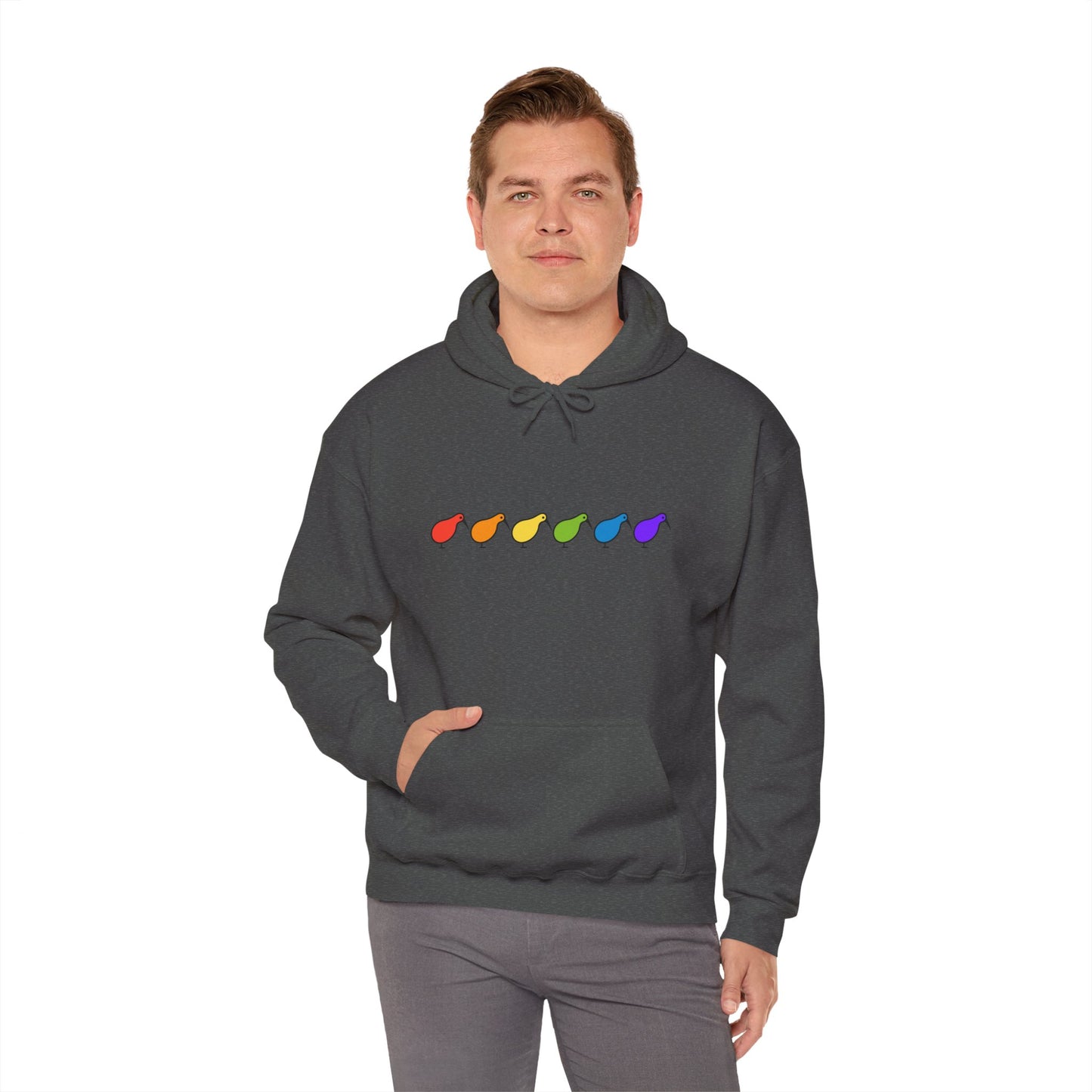 Kiwi Rainbow Hoodie — Minimal Pride Art Crewneck [worldwide shipping]