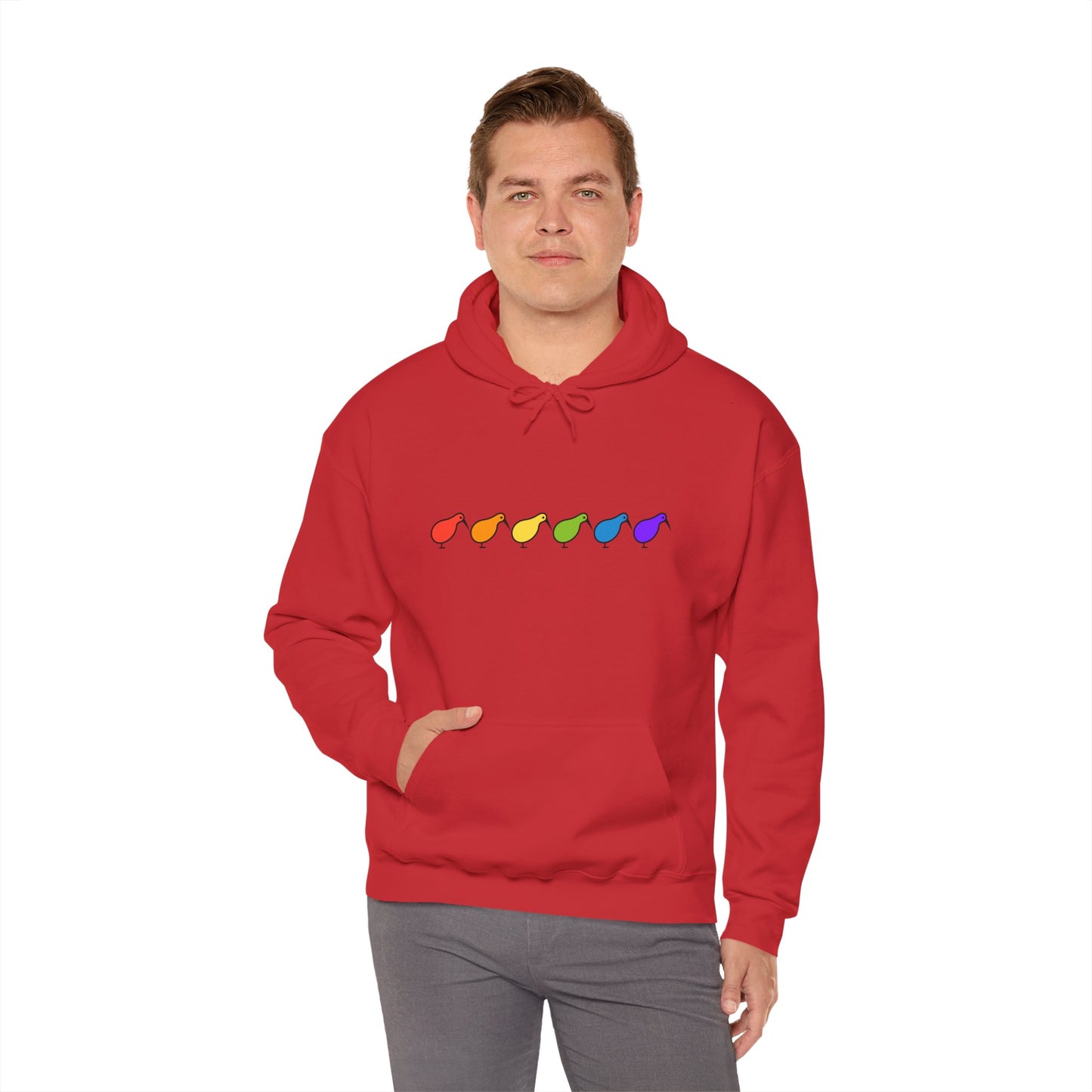 Kiwi Rainbow Hoodie — Minimal Pride Art Crewneck [worldwide shipping]
