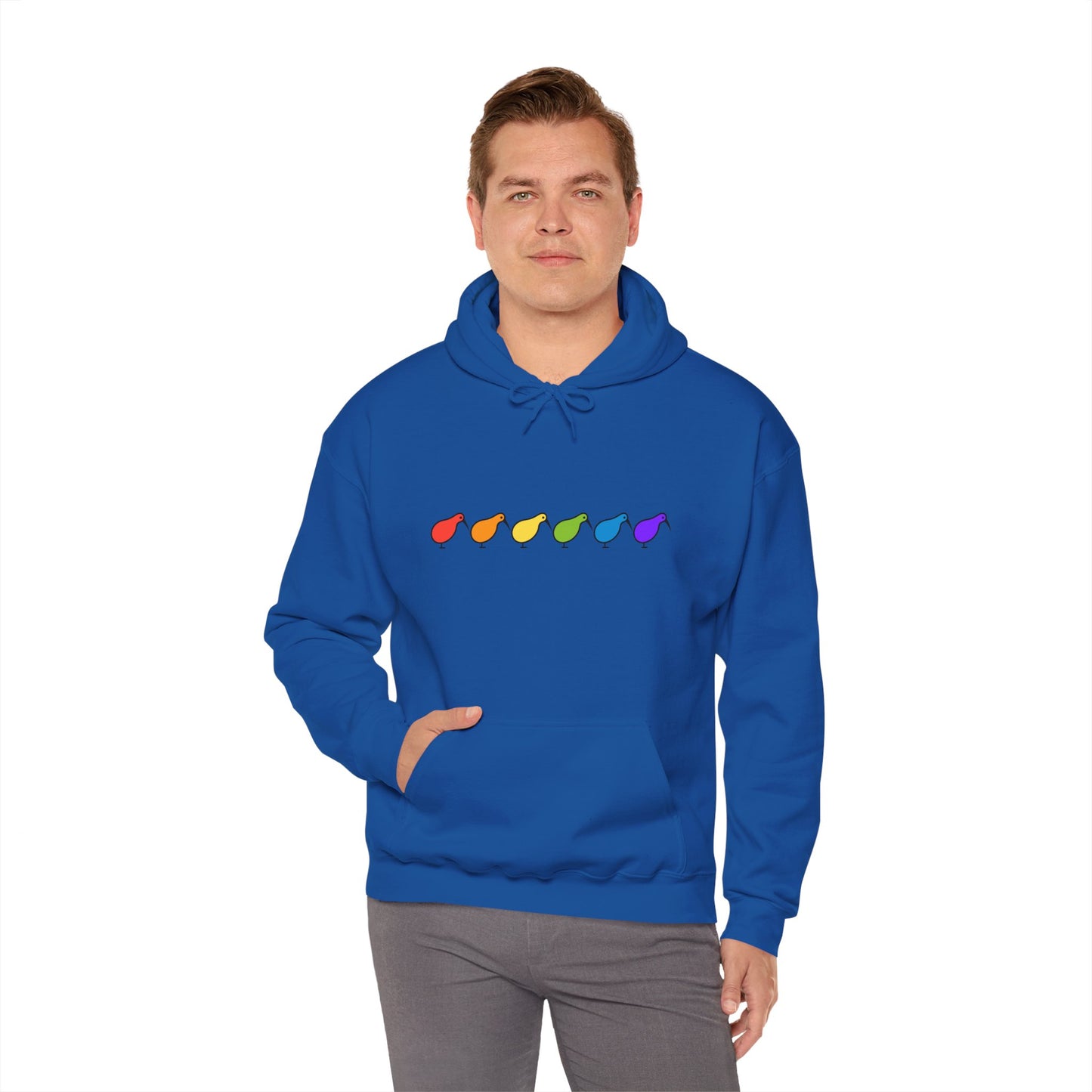 Kiwi Rainbow Hoodie — Minimal Pride Art Crewneck [worldwide shipping]
