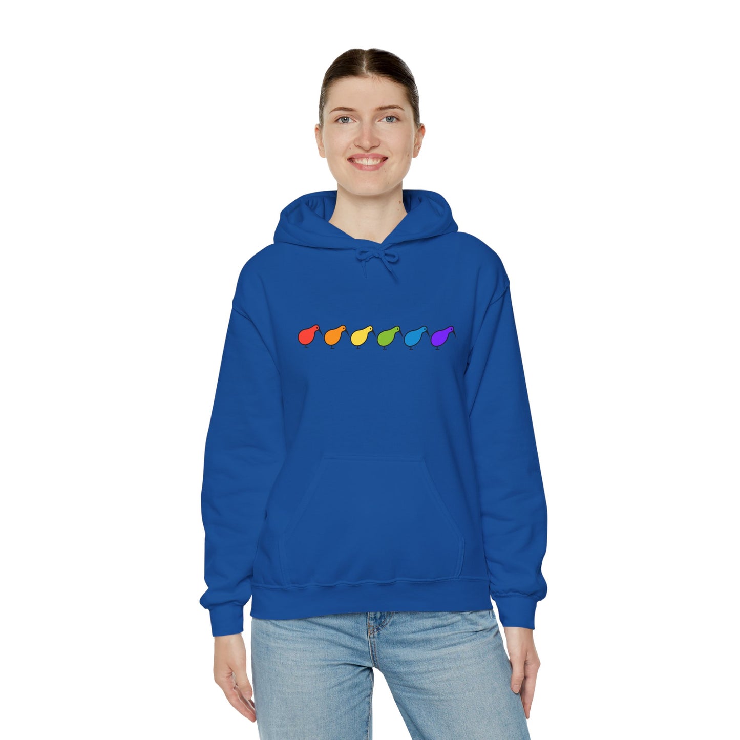 Kiwi Rainbow Hoodie — Minimal Pride Art Crewneck [worldwide shipping]