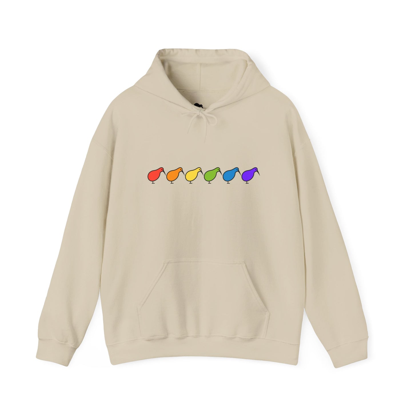 Kiwi Rainbow Hoodie — Minimal Pride Art Crewneck [worldwide shipping]