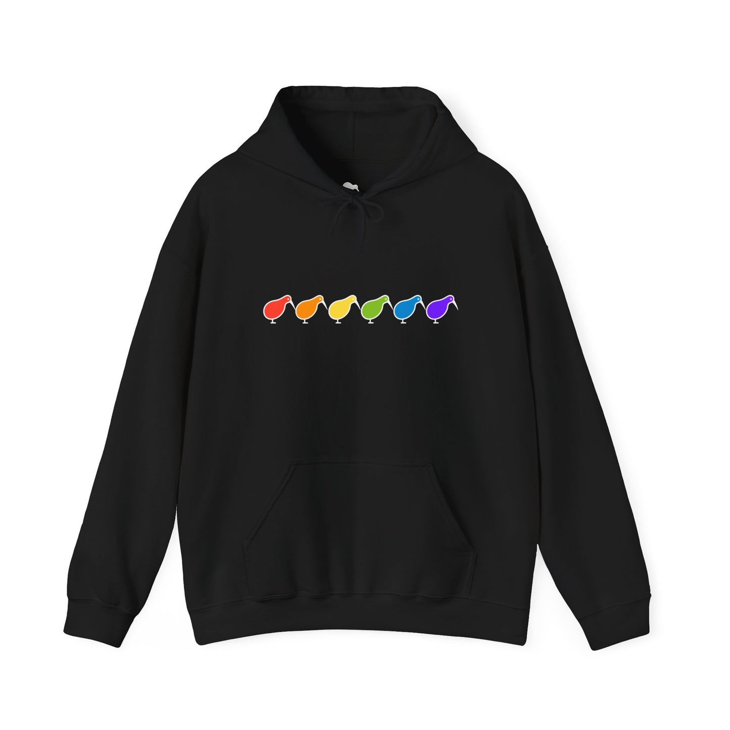 Kiwi Rainbow Hoodie — Minimal Pride Art Crewneck [worldwide shipping]